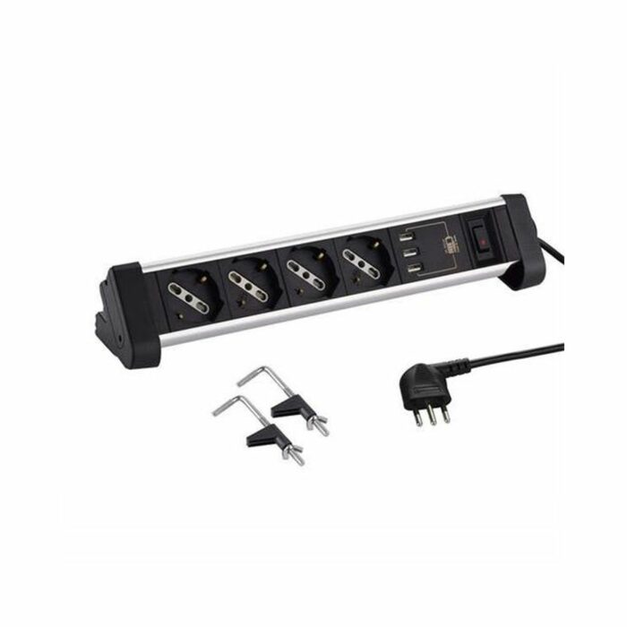 MULTIPRESA DA SCRIVANIA CON 3 USB